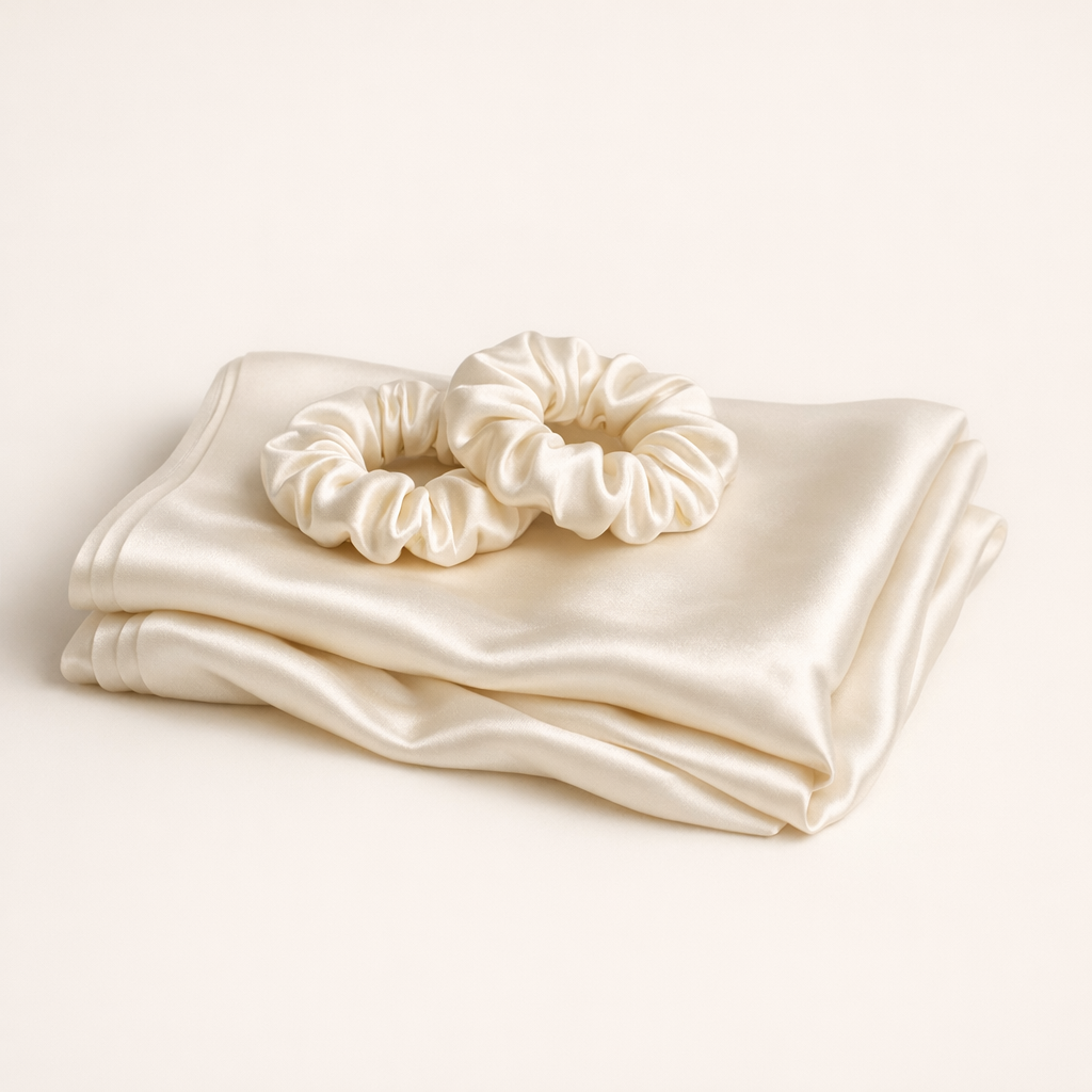Pure Silk Pillowcase & Scrunchie Set — main product shot